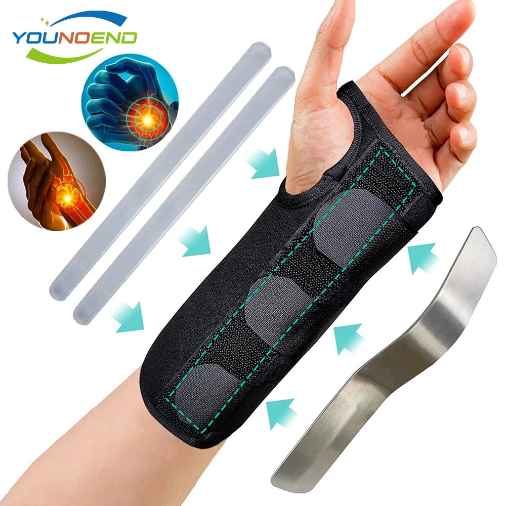 Adjustable Wrist Support Hand Brace Carpal Tunnel Wrist Brace Night Support with 3 Metal Splints for Tendonitis Arthritis Sprain