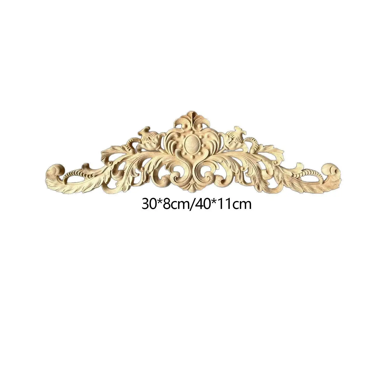 

Long Wood Carved Applique Wooden Applique Accessories European Furniture Decoration Corner Carving Decal for Mirror Cabinet