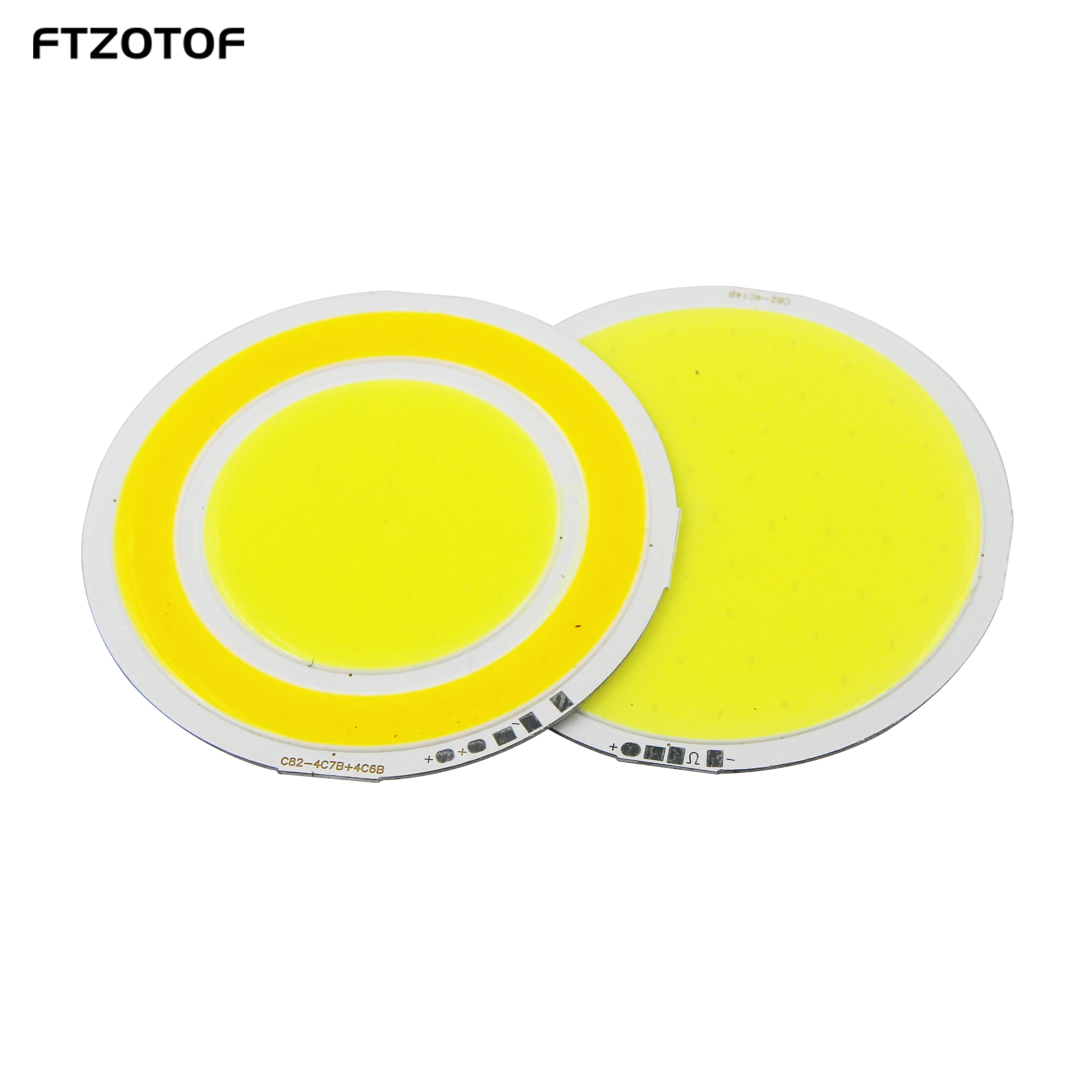 

FTZOTOF COB 12V DC 2022 New 82mm Round Panel LED Lighting Source Chip Cold And Warm Two Colors Bulbs 8w High Brightnes DIY Lamps