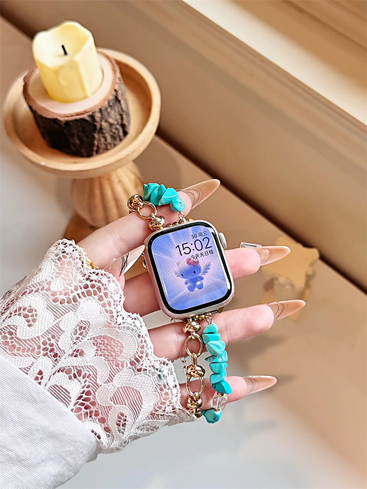 Fashion Beads Metal Link Band For Women  40mm 41mm 42mm elegant Strap For Apple Watch bling nice good hot selling