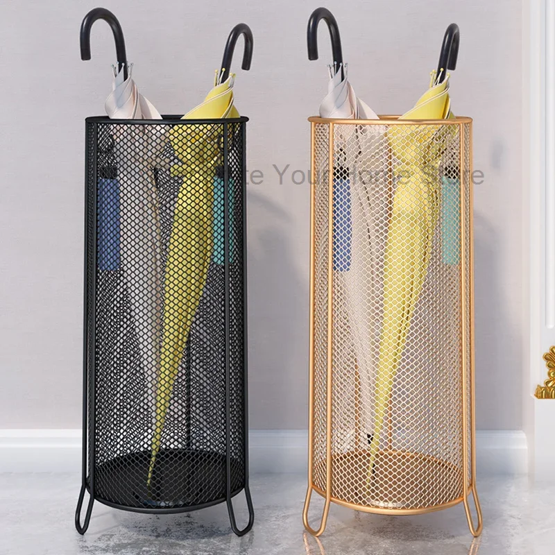 Beach Metal Basket Umbrella Stand Home Gold Hanger Umbrella Clamp Parasol Entryway Porte Parapluie House Decoration GPF30XP