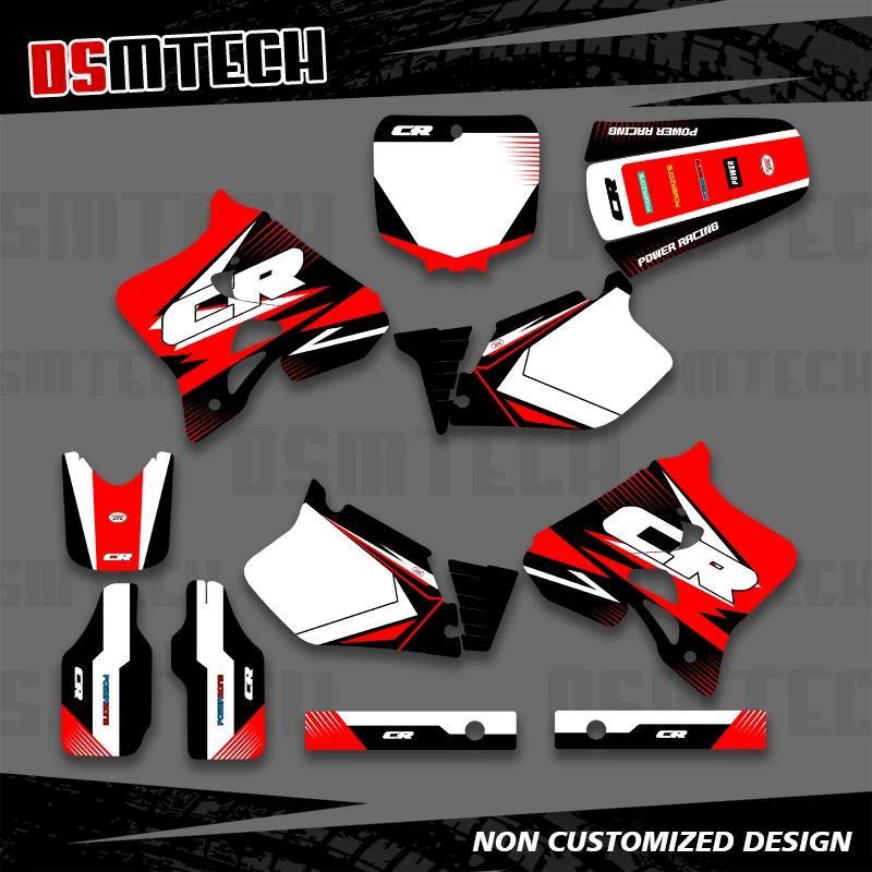 

DSMTECH для HONDA CR250 1995 1996 CR125 1995 1996 1997, полная графика, наклейки, мотоциклетный фон, индивидуальный номер 001