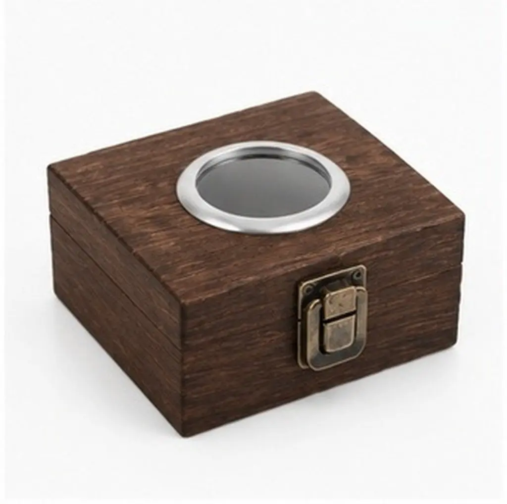 Wooden Lighter Holder Box with Lid – Vintage-Style Storage Organizer Container for Lighters, Decorative Display