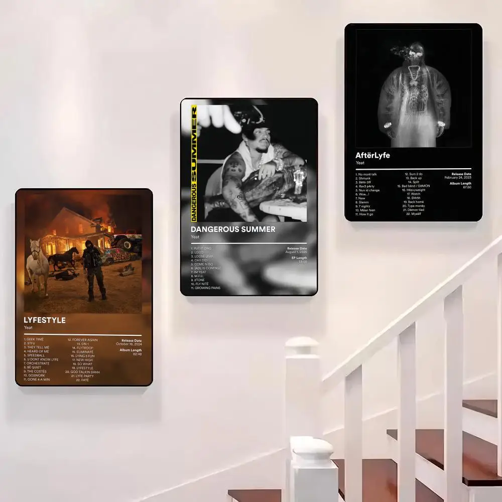 

SINGER Y-Yeat Lyfestyle album Poster Sticky Wall Waterproof Home Living Room Bedroom Bar Aesthetic Decoration Perfect Gift