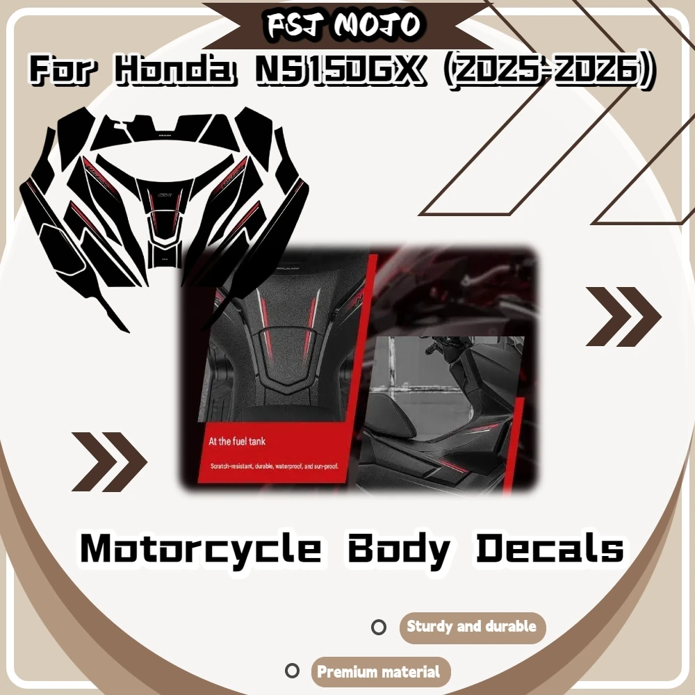 For Honda NS150GX 2025‑2026 Body Protection Decal Set Anti‑Scratch Peel & Stick No Residue Fuel Tank Sticker Mod Accessories