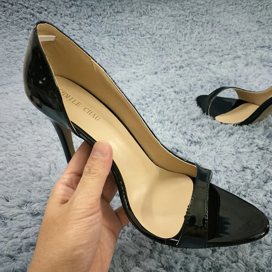 【Measure your feet length before order】Women Stiletto High Heel Pumps Open Toe Sexy Runway Fetish Evening Dress Shoes 0640C-Q