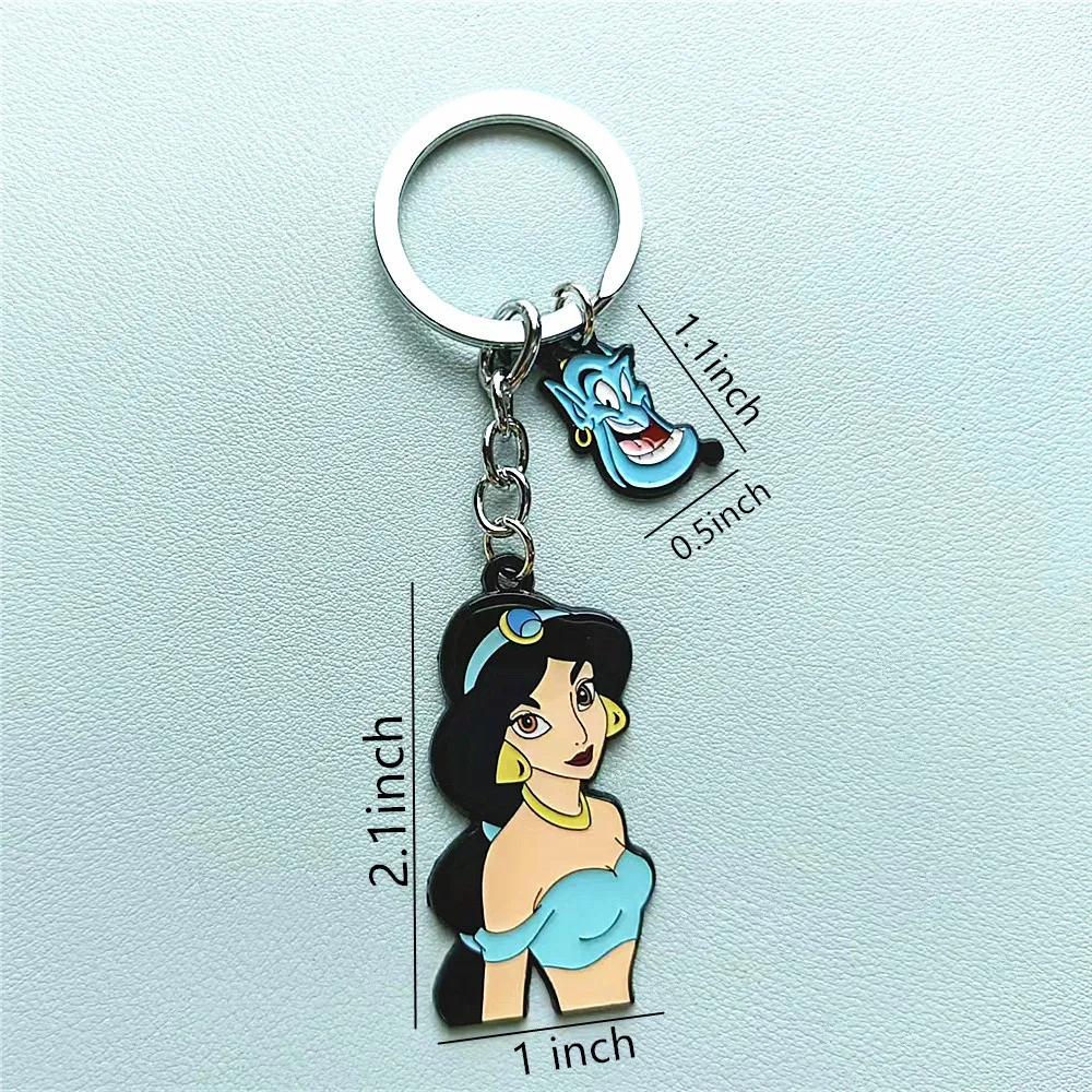 Disney Aladdin Princess Anime Cartoon Metal Keychain Gifts for woman girl