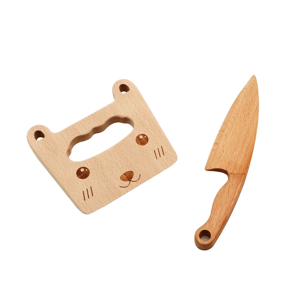 1/2/4PCS Safe Kitchen Cutting Toy Kids Wooden Cooking CutterFish-Shaped Children\'S Kitchen Tools Cute Vegetables Fruits Knife