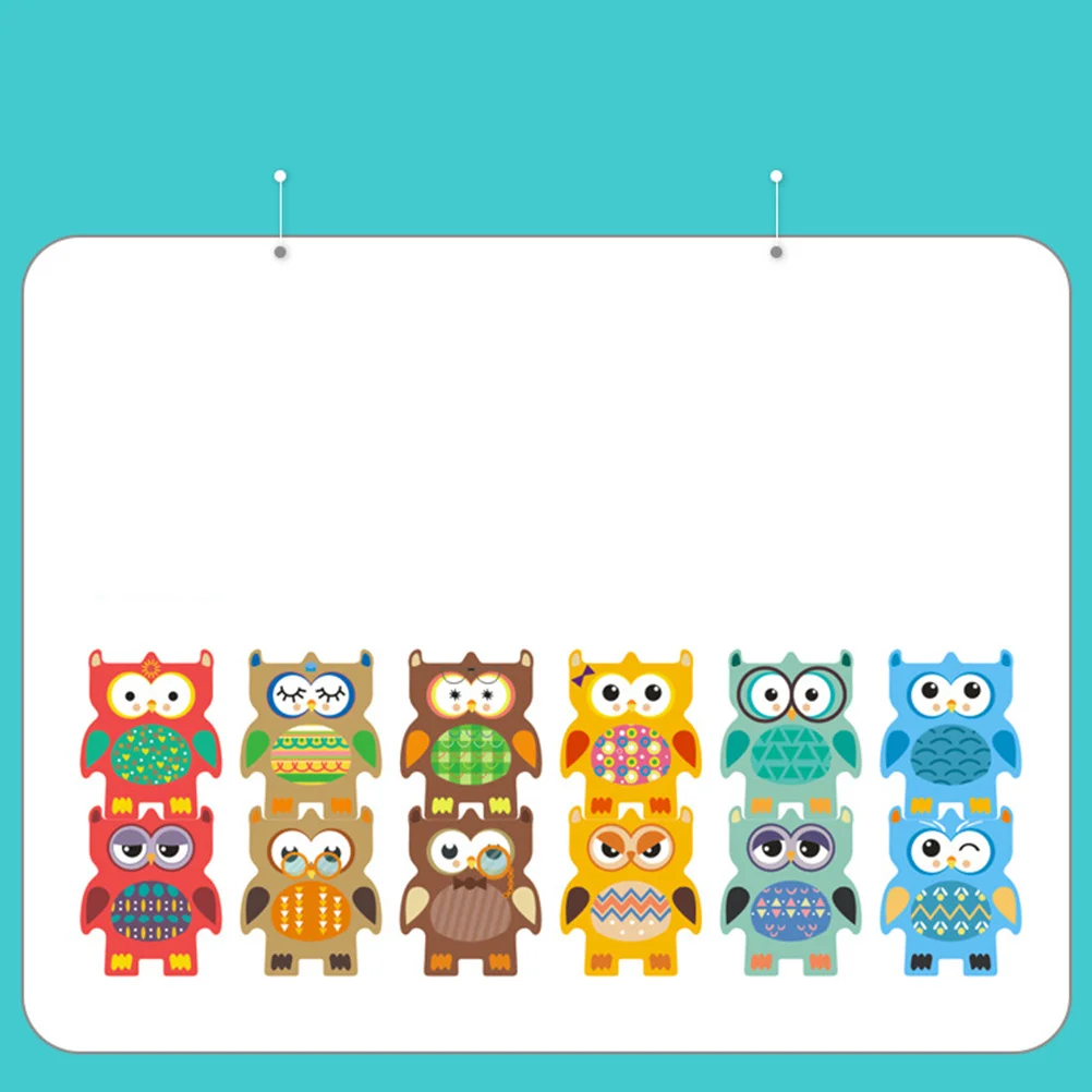 12-teiliges Eulenförmiges Schwebebalken-Stapel-Set, helle Farben, Lernspiele, verbessern die Speicher-Logikfähigkeiten für Kinder, die Blöcke spielen