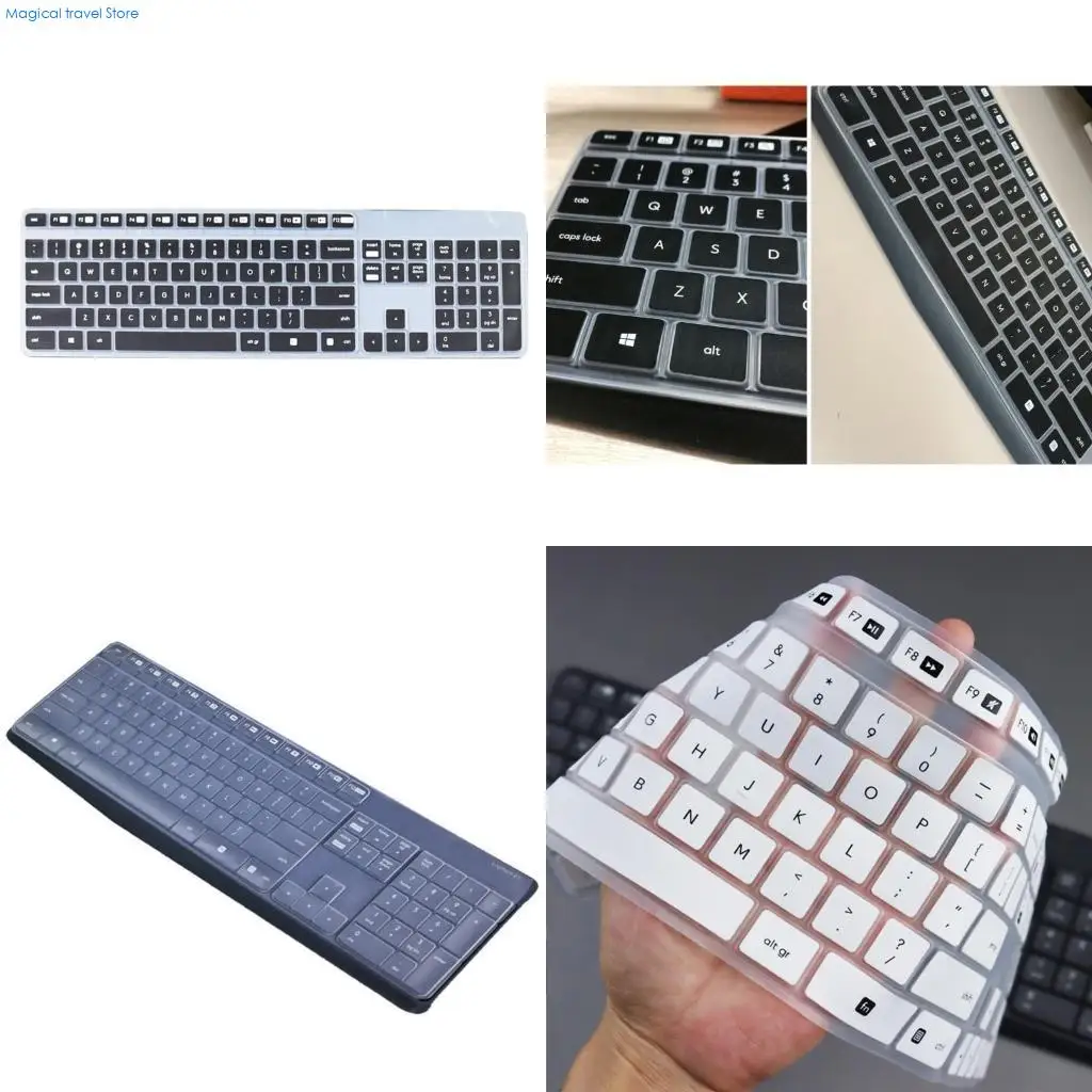 N2UB Silicone Keyboards Protectors Cover for K235 K375 MK235 MK315 Laptop Dust and Spill Resistant Transparents Film