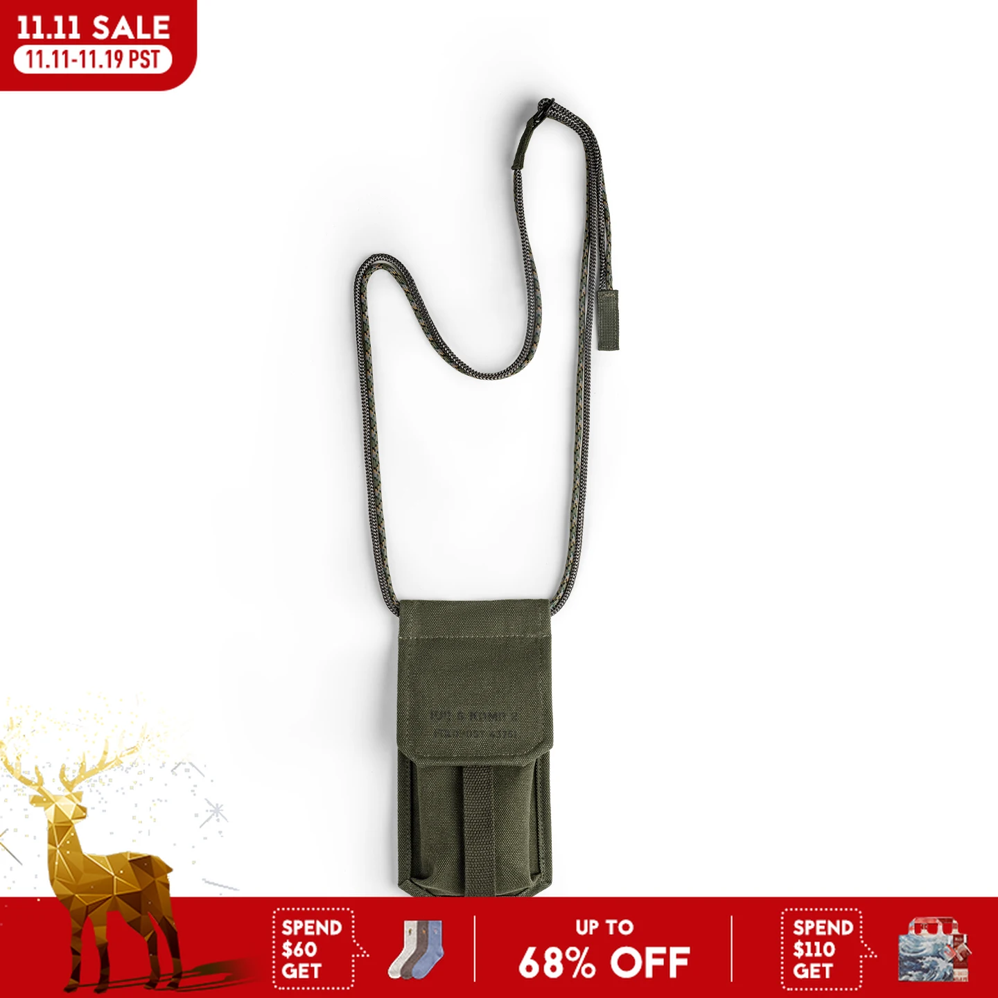 

Maden Retro M-16 Military Green Mini Bag Men's Vintage Crossbody Bags Casual Phone Bag Detachable Coin Purse for Men and Women