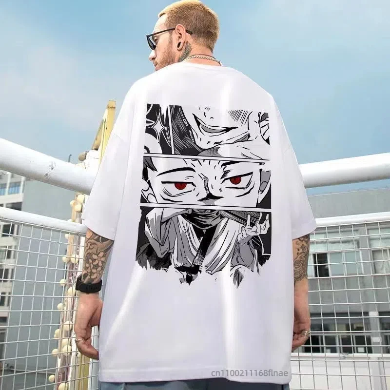 Baumwolle Street Dance Kleid Sommer Neue Stil Amerikanischen Retro Gedruckt Cartoon Anime Rundhals T-shirt Lose Beiläufige Vielseitig