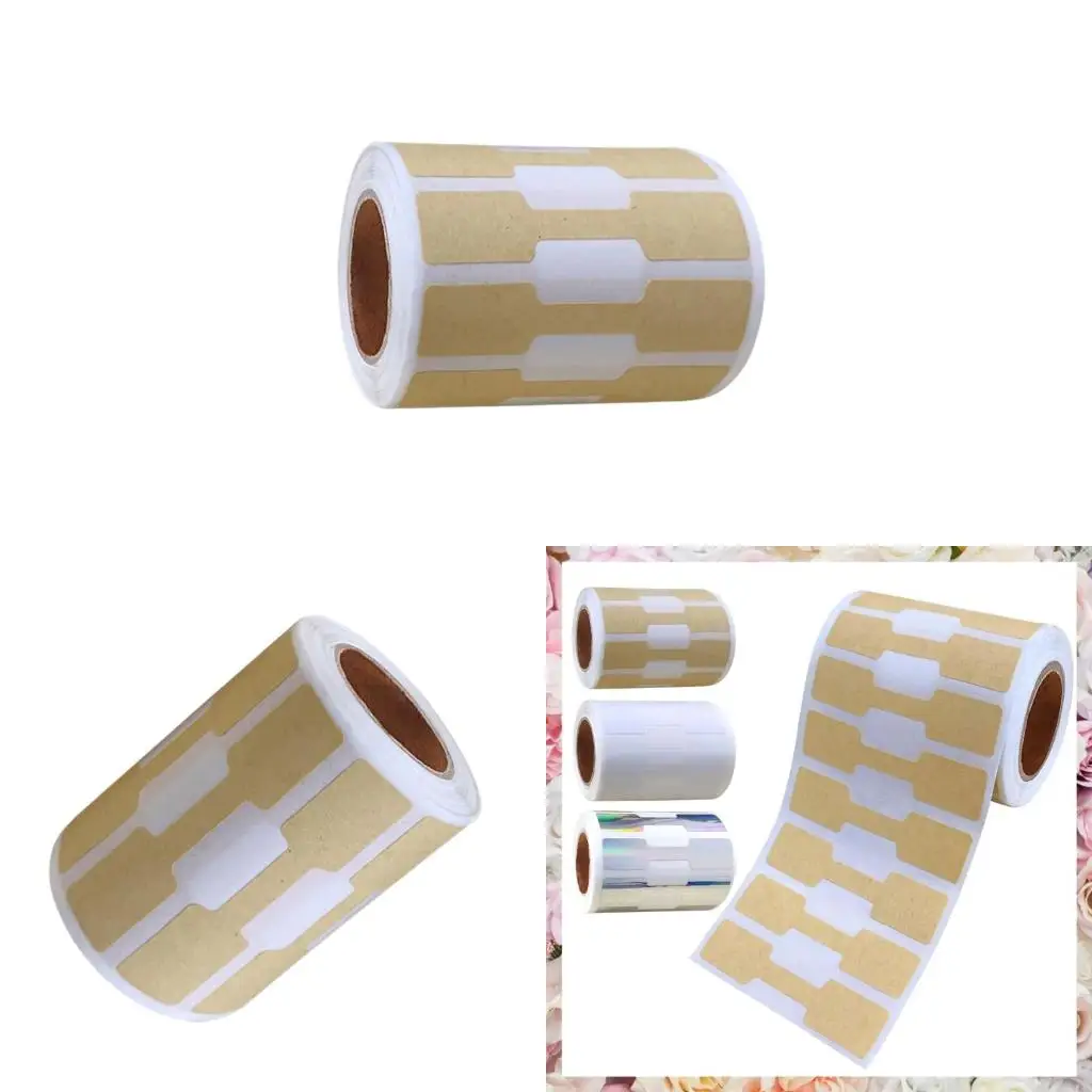 

500pcs Adhesive Barbell Stickers Recyclable Kraft Paper Jewelry Prices Labels Adhesive Hangtags for Earrings