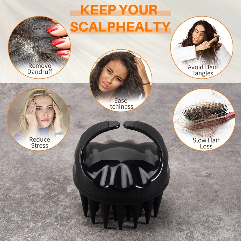 Силиконовый шампунь для волос, массажная щетка для головы, массажер для насадки для душа, скруббер для волос от перхоти