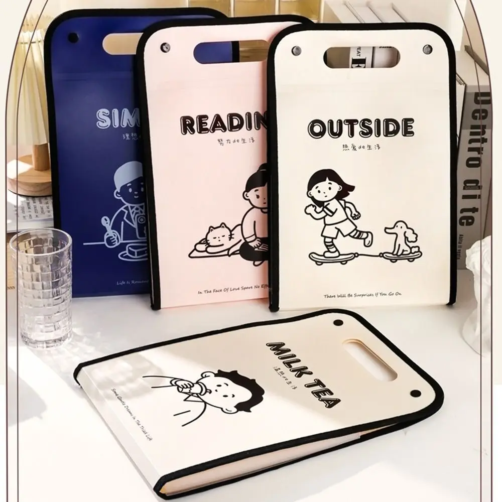 Waterproof A4 File Folder Portable PP With English Letter Pattern Document Bag 13 Pockets File Organizer