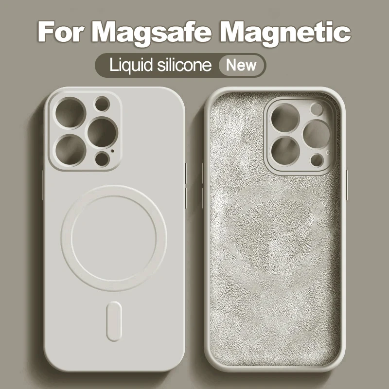 Fashion Silicone Magnetic Case For iPhone 15 14 13 12 11 Pro Max 15 Plus For Magsafe Cases Wireless Charging Cover Accessories