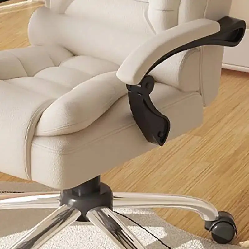 

Rest Office Chair Arm Glides Ergonomic Pads Beige Swivel Comfy Gaming Chair Aesthetic Design Oriented Silla Gamer Furniture