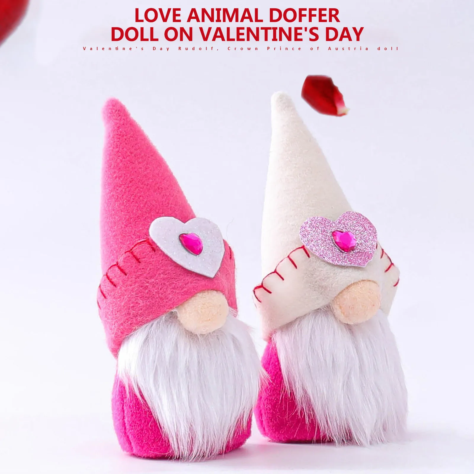 Valentine’s Day Faceless Standing Doll Decoration Gnome Plush Plush Ornaments Bedroom Living Room Tabletop Decoration