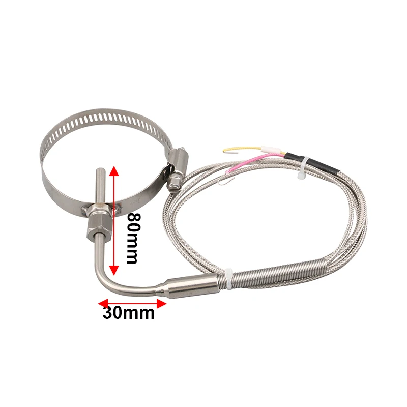 Ring Type Scalable Adjustable Hole Circle Hoop Clamp High 1250°C K Temperature Sensor 304 Stainless Steel Probe Thermocouple