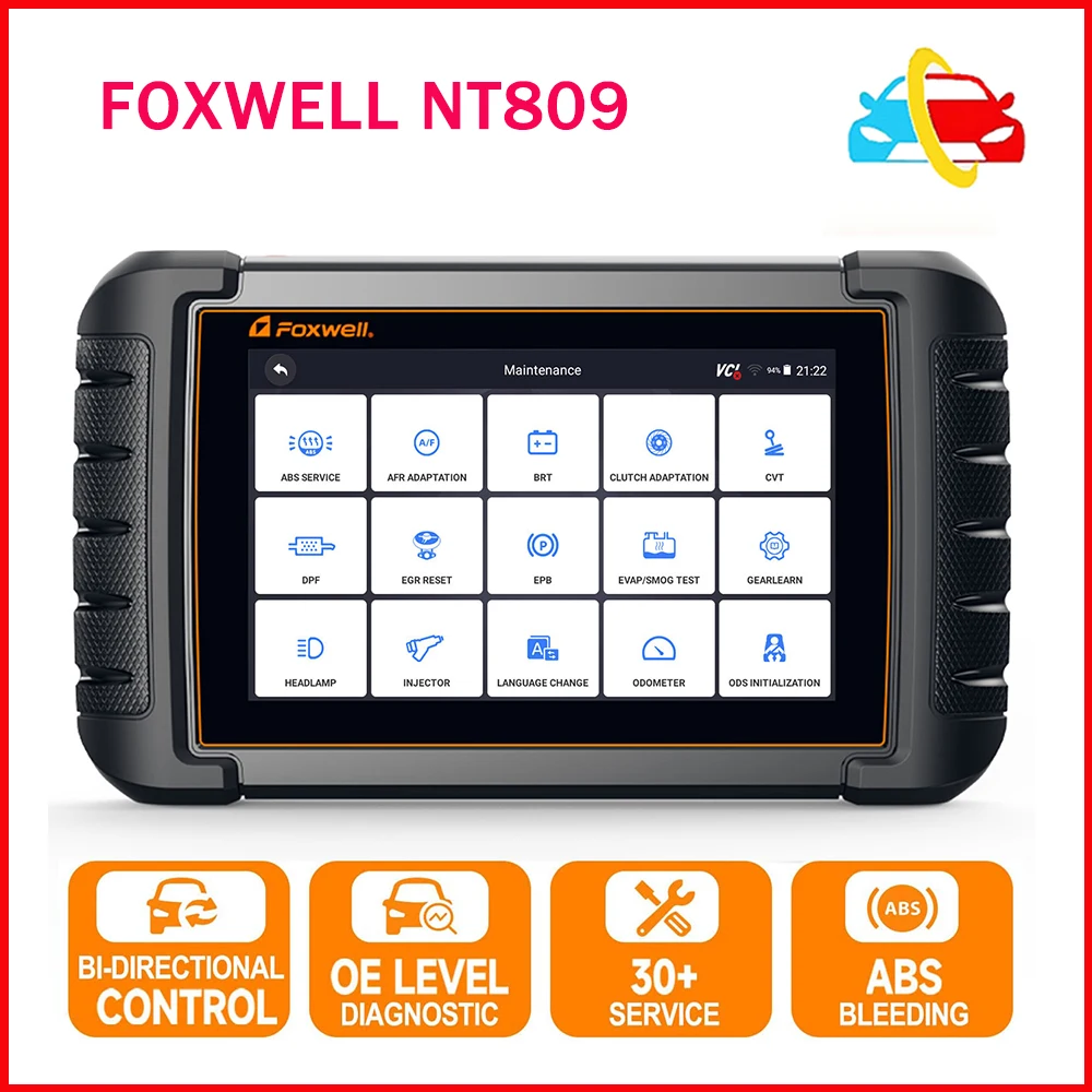 FOXWELL NT809 OBD2 Car Diagnostic Scanner All System Scan 30 Maintenance Bi-directional Test OBD2 Automotive Scan Tool PK MK808