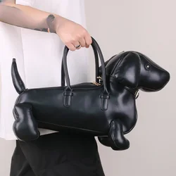 Women's Fashion Creative Design Cute Dachshund Handbag PU Soft Leather Shoulder Messenger Bag