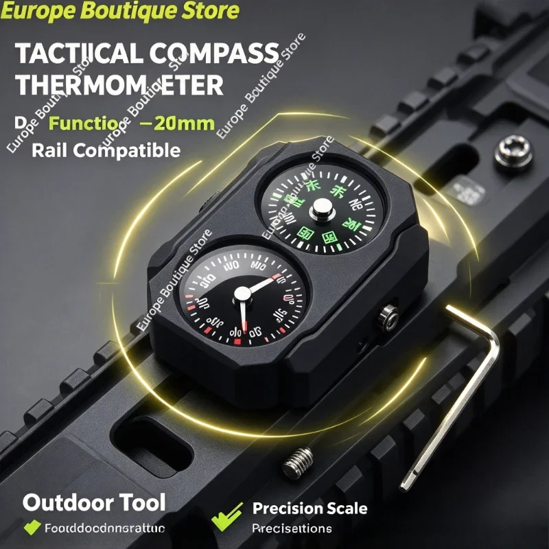 Outdoor Tactical Compass Thermometer for 20mm-21mm Rail Steed Precision Outdoor Tool SLR416 M4 AR15 Jingji Toy Decoration