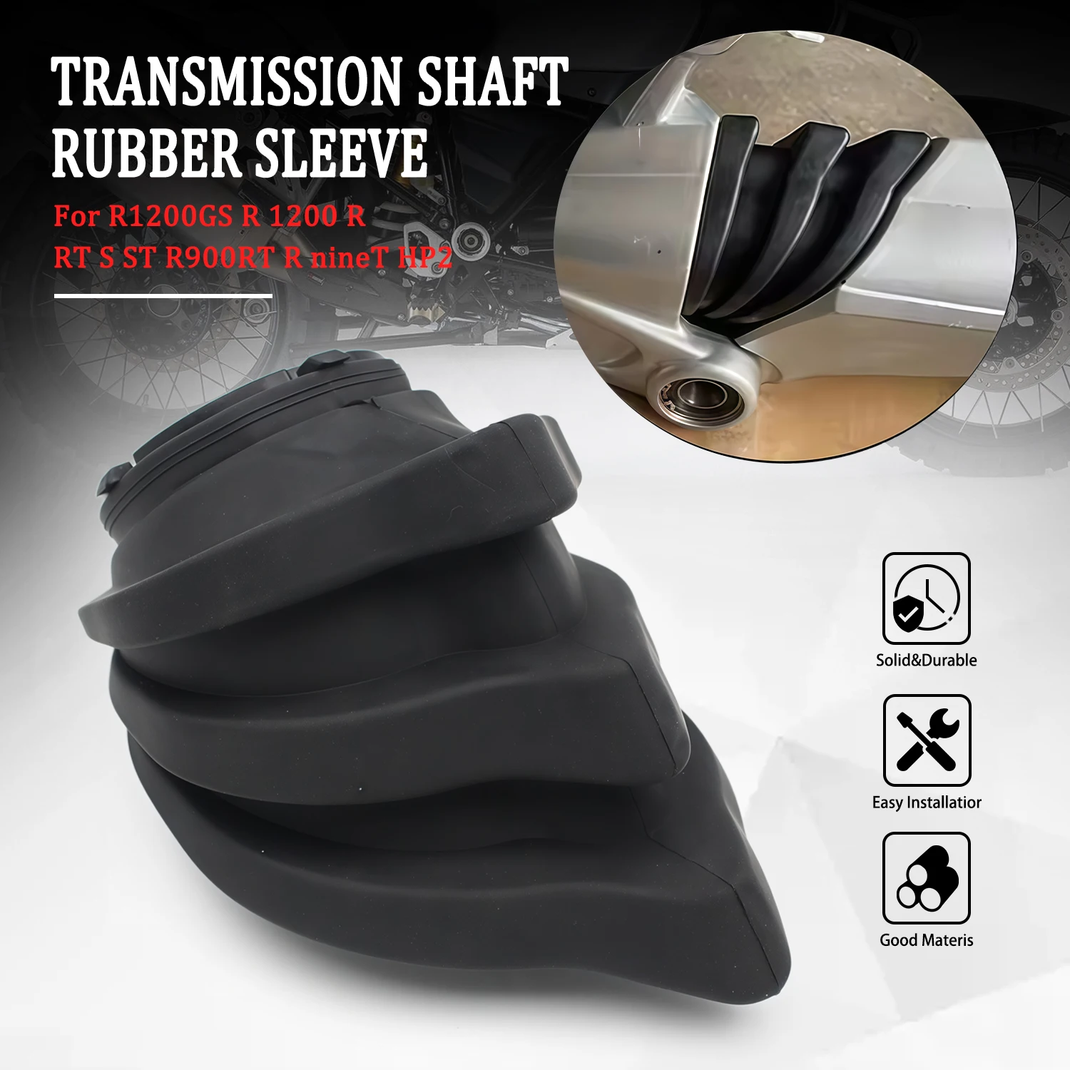 Motorcycle PA6 Transmission Shaft Rubber Sleeve Boot Drive Bushing For BMW R1200GS R1200R R1200RT R1200S/ST R900RT R NineT HP2