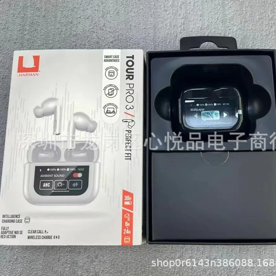 2025 New TOUR PRO3 ANC+ENC Smart Screen Style Comes with 21 Language Bluetooth Earphones