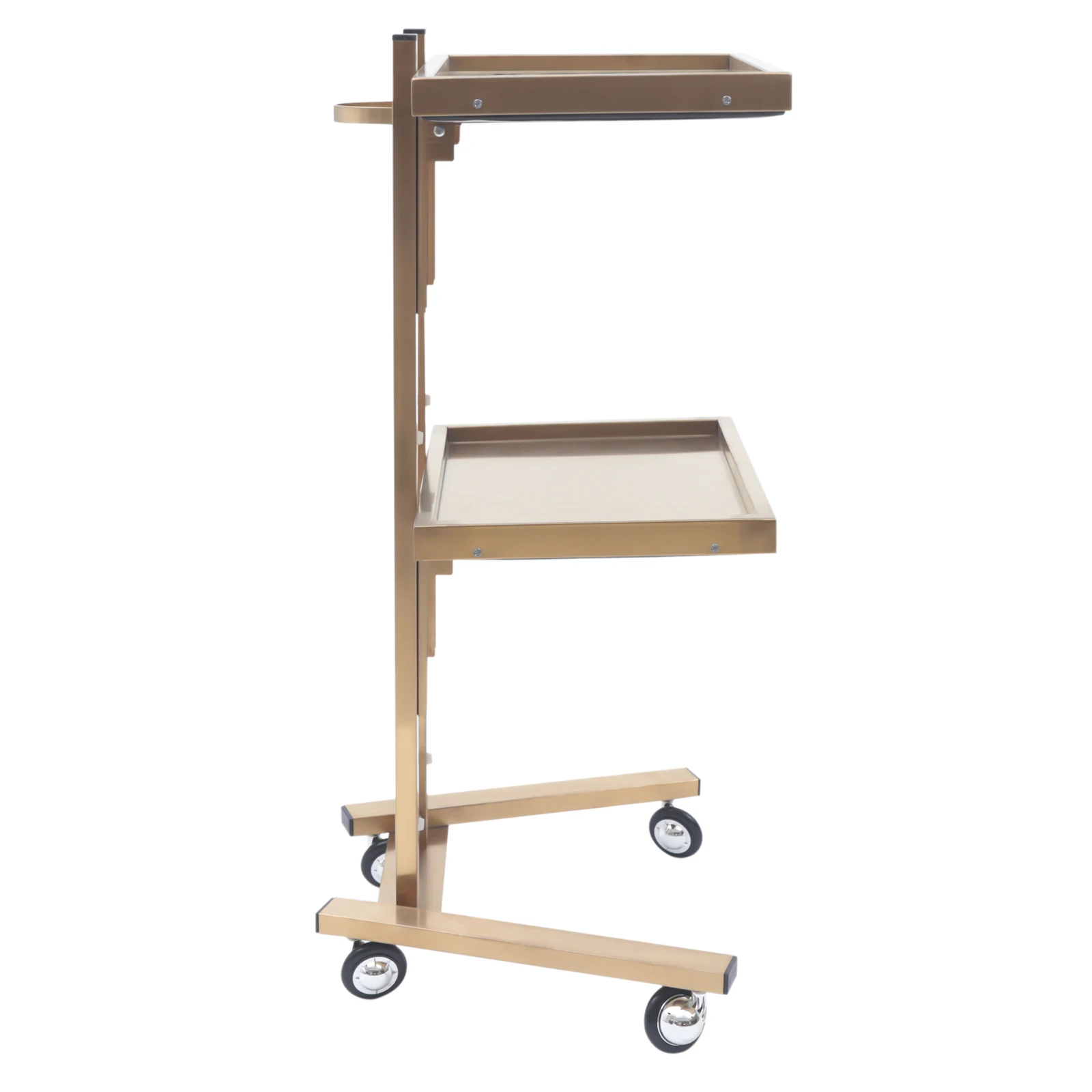 Durable Salon Trolley with 2-Tier Storage, Premium Stainless Steel, Gold Finish, Anti-Rust, Anti-Corrosion, Easy to Assemble