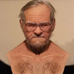 Old Man Latex Headgear Halloween Party Thriller April Fool's Day Cosplay Props Realistic Wrinkled Old Man Funny Face Mask