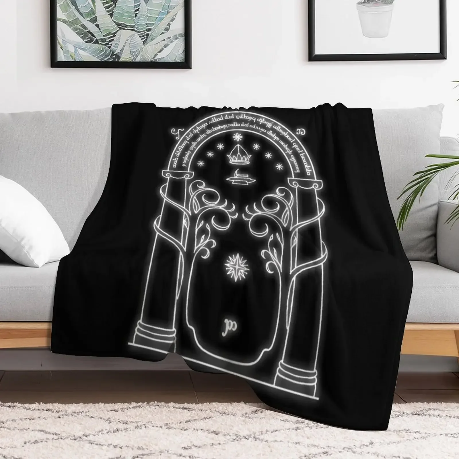

Mines of Moria Door Throw Blanket For Decorative Sofa for sofa Comforter Blankets