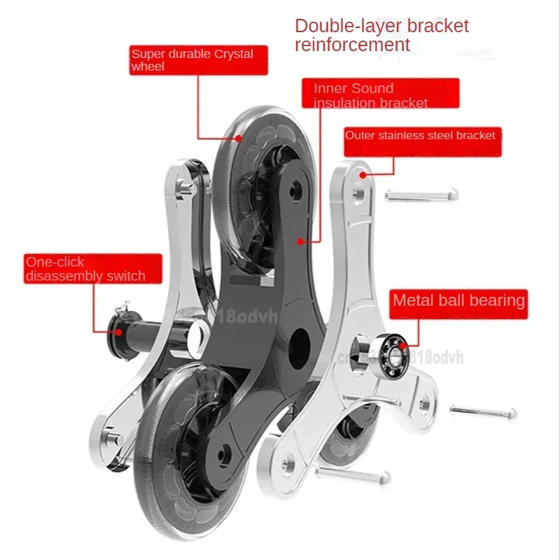 Stainless Steel Triangle Wheel Shopping Cart Accessories, Durable Climbing Wheel, Quiet Metal Wheels, Trolley Cart Upgrade Part