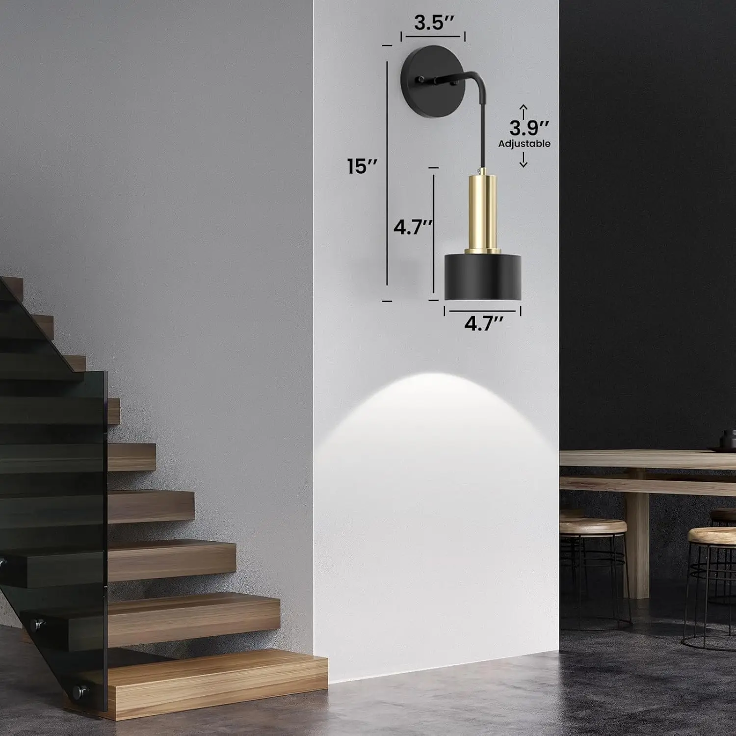 Aplique de pared con pilas, juego de 2, aplique de pared RGB regulable con control remoto, lámpara de pared con pilas para interiores