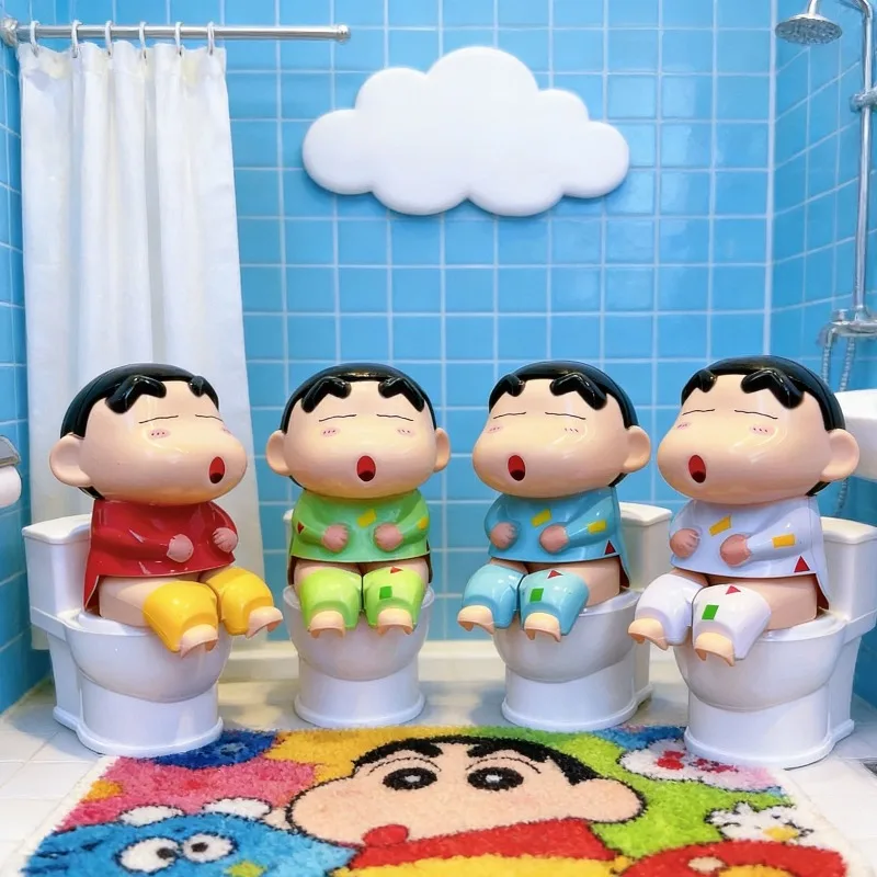 Crayon Shin-chan Water Squirt Toy Cute Creativity Toilet Modeling Water Spray Toy Creativity Decompress Desktop Ornament Gift # - view 2