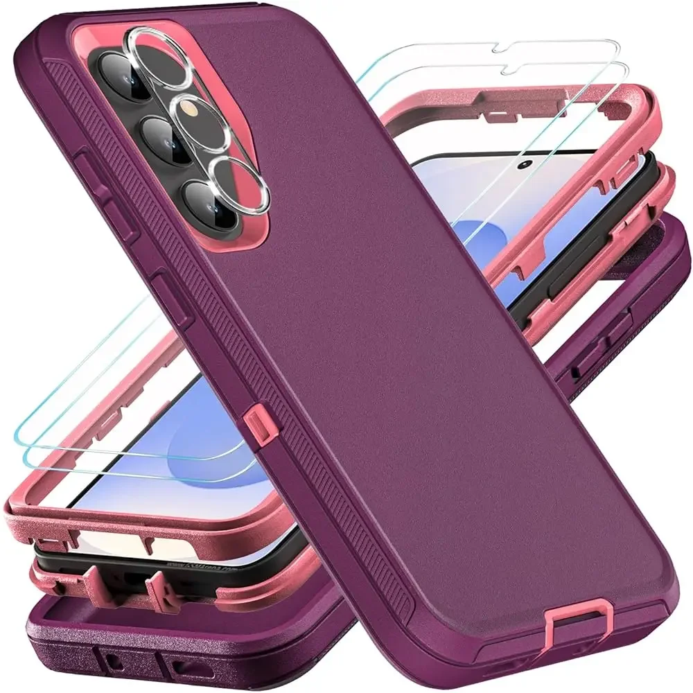 

for Samsung Galaxy S25 Case, ONLY, [NOT FIT Galaxy S25 Edge/S25 Plus/S25 Ultra], Military Grade Case with 2Pcs Tempered Glas