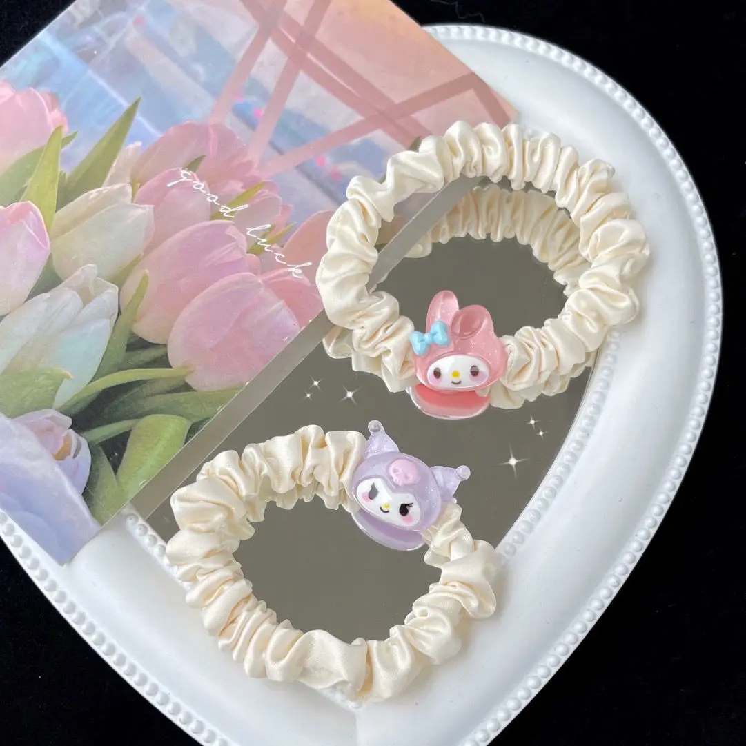 5pcs Miniso Sanrio Series Kuromi Melody Pudding Dog Pacha Dog Friends Crystal Transparent Hair Clip Hairband Hair Decoration