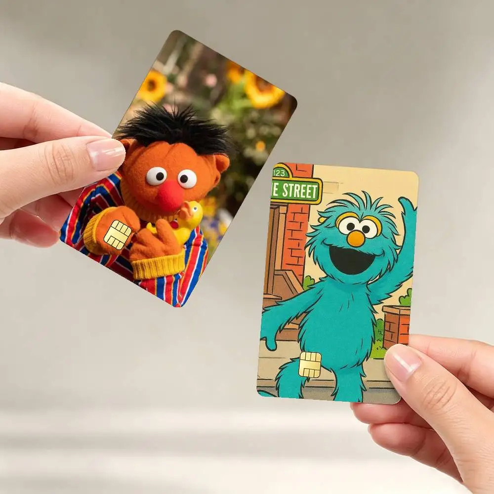 Cute cartoon S-Sesame Street Sticker Film Tape Skin for Credit Card Debit Card Waterproof Stickers