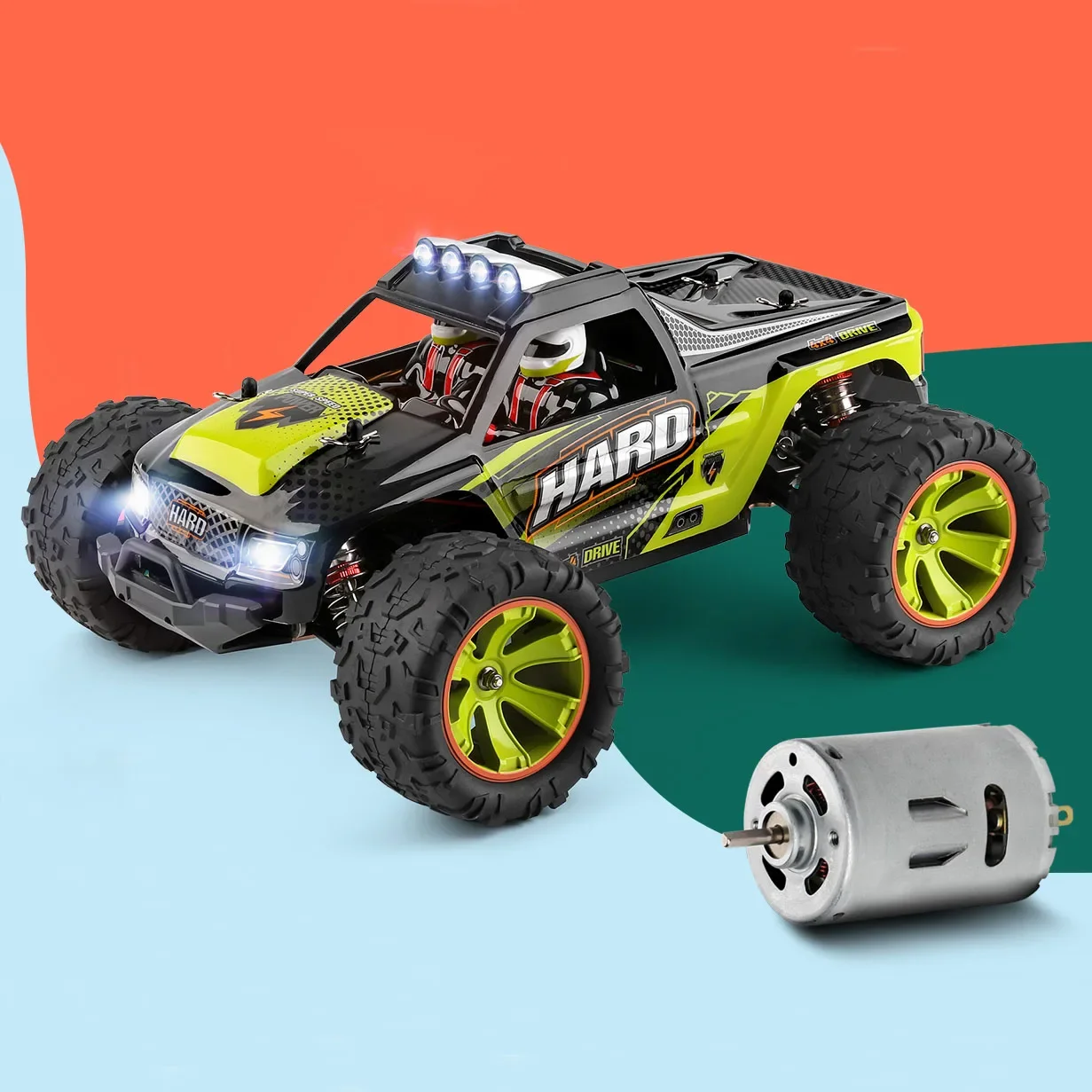 WLtoyss 144002 2.4G Racing RC Car 50KM/H 4WD Alloy Metal Electric High Speed Car Off-Road Drift Remote Control Toys with Light