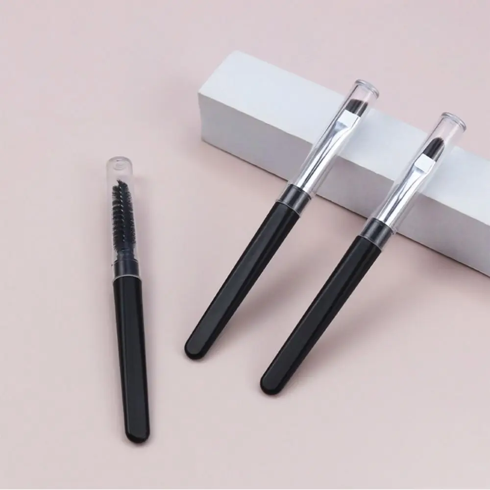 Transparent with Dust Cover Spiral Tower Shape Eyeliner Brush Makeup Tool Lip Brush Eyebrows Eyelashes Brush