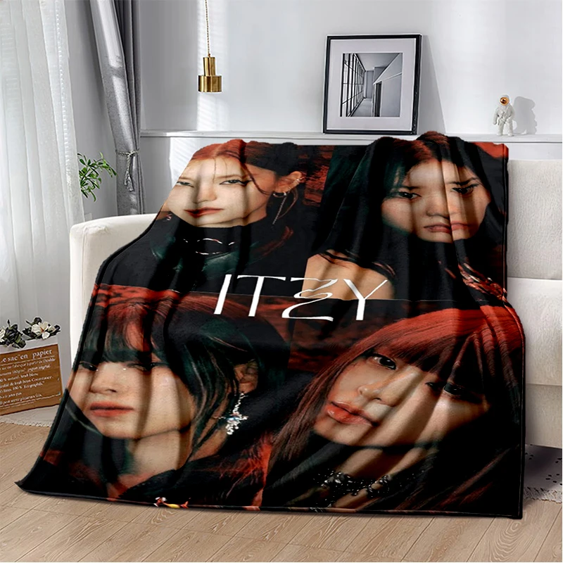 3D KPOP ITZY Star Soft Plush Blanket,Flannel Throw Blanket for Living Room Bedroom Bed Sofa Cover Gift