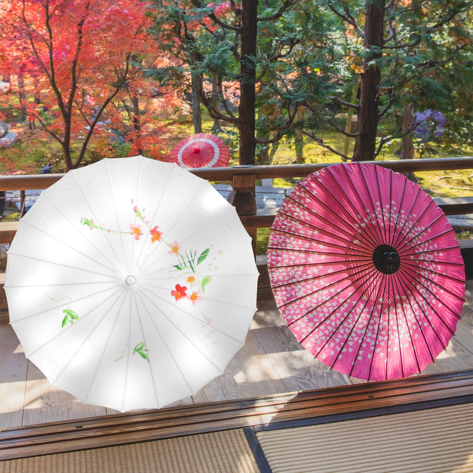 

1Pcs Elegant Oil Paper Umbrella Chinese Style Classical Flower Umbrella Not Waterproof Ideal For Festivals And Restaurant Decor