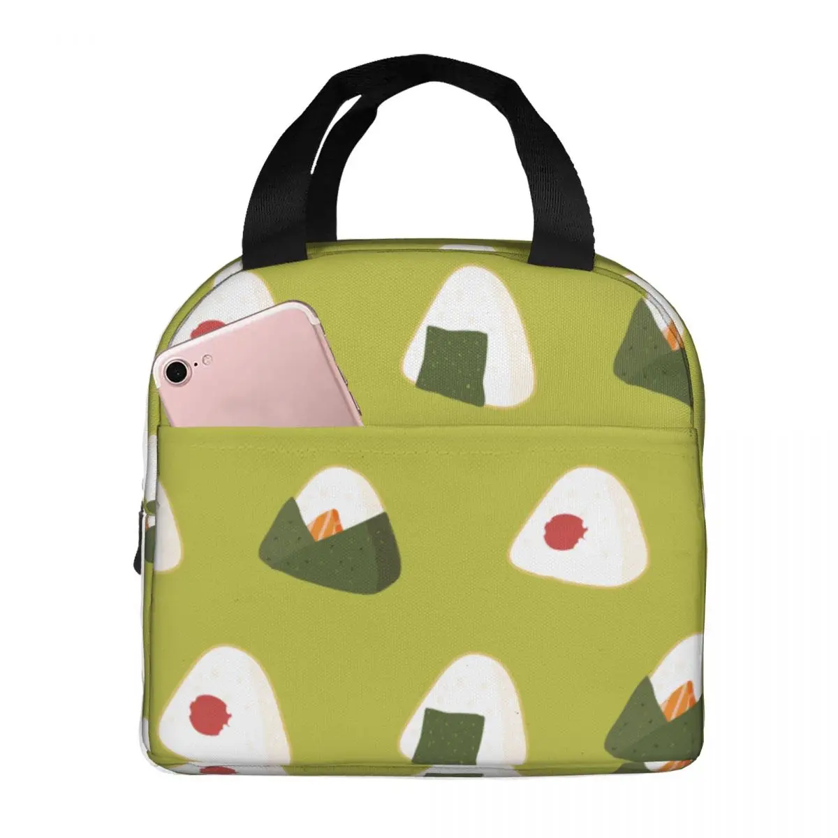 

Onigiri Lunch Bags Waterproof Insulated Canvas Cooler Cute Thermal Picnic Lunch Box for Women Children