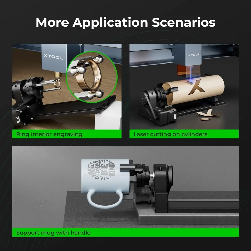 XTool-Rodillo giratorio láser RA2 Pro para grabador láser, módulo de grabado 4 en 1 con elevadores, M1