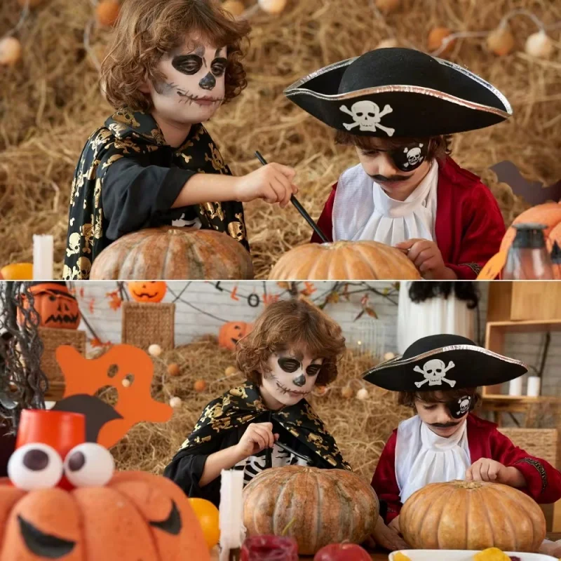 Disfraz divertido de Halloween para niños y adultos, accesorios de fotomatón de barba falsa, 12 piezas, pegatina de bigote falso, 2024