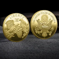 Souvenir Coin American Eagle of Liberty Commemorative Coin Double Eagle Lucky Gold Silver Coin Commemorative Medal