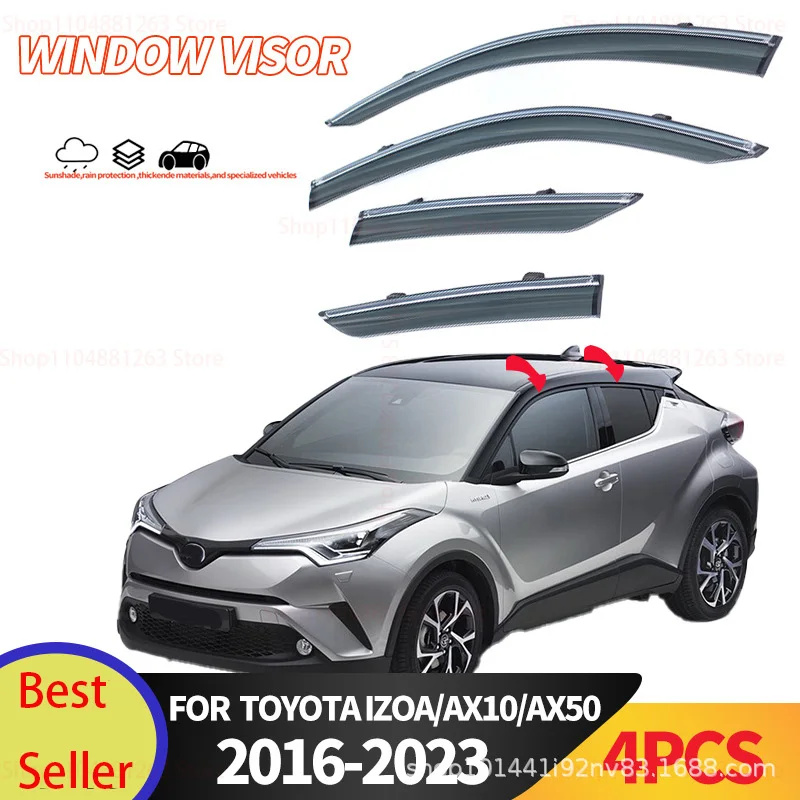 

Для TOYOTA CHR 2016-2023 оконный дефлектор, оконный козырек, декоративные аксессуары, простая установка