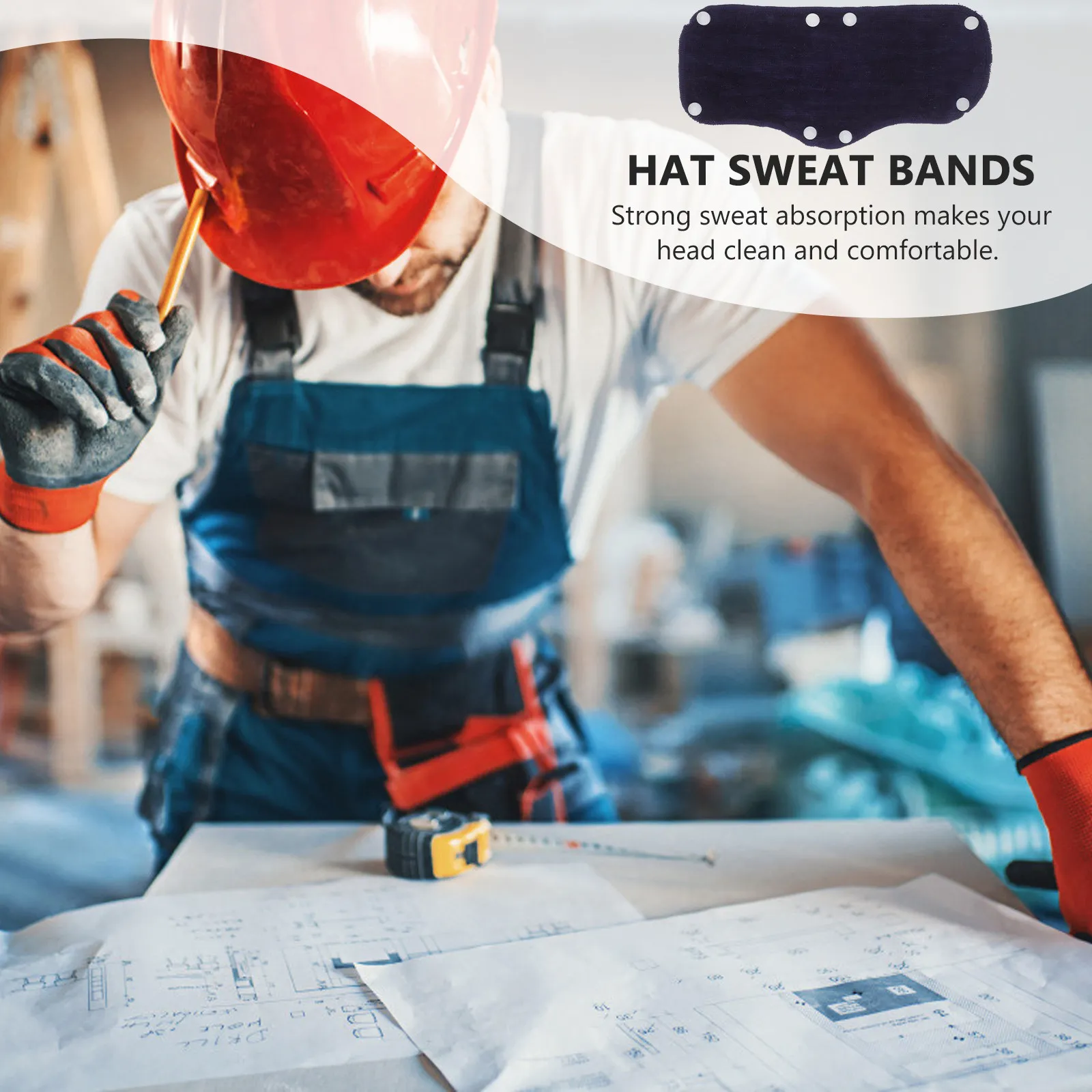

6Pcs Breathable Washable Hard Hat Sweatband Sweat Absorbing Anti-Slip Comfort Liner for Safety Construction Workers