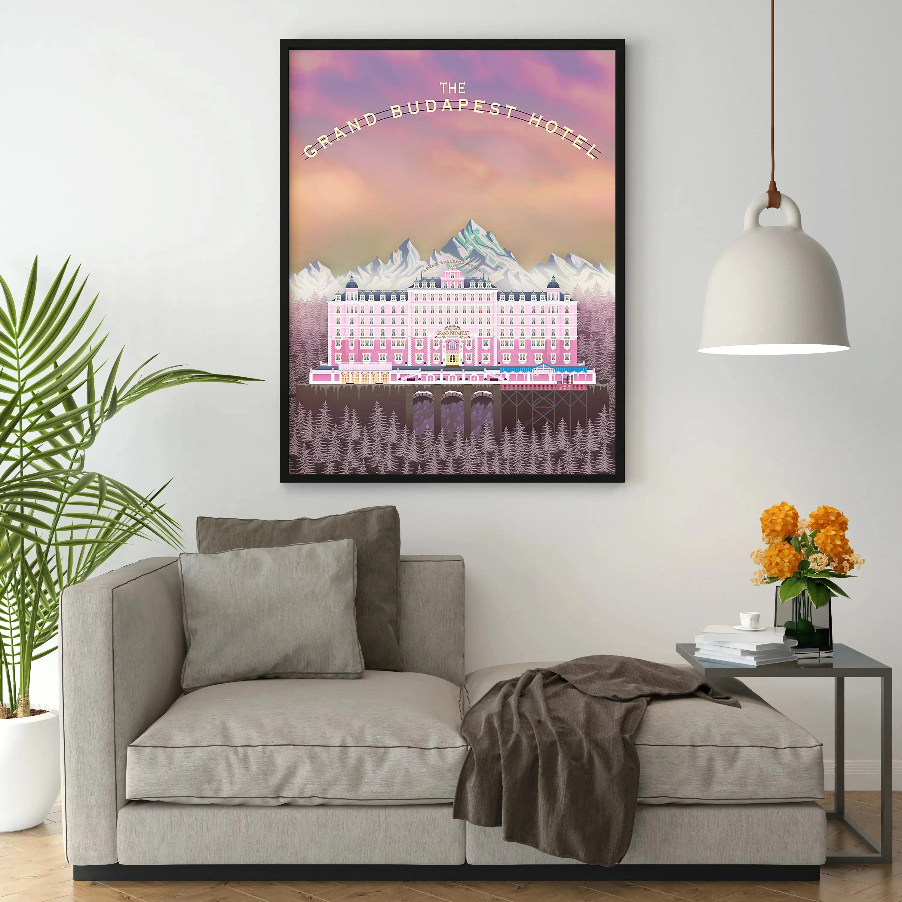 The Grand Budapest Hotel Poster Wes Anderson Pink Retro Art Canvas Painting Print Minimalist Movie Wall Home Decor Holiday Gifts