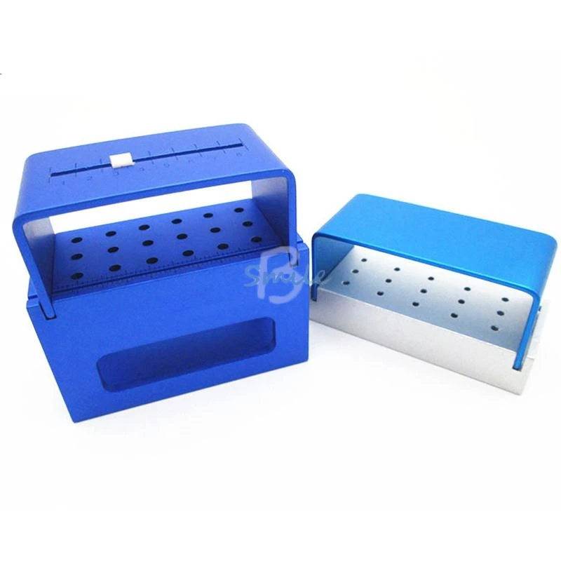 15-hole/18-Hole Dental Disinfection Box Block Burs Holder Low Speed Bur Box Holes Autoclave with Scale