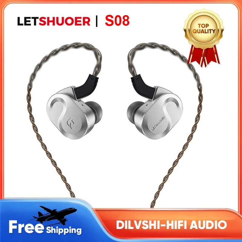 Letshuoer S08 IEM In-ear Monitor Earphone 4th Generation Dual-coil 13mm Planar Magnetic Driver HiFi Earphone Wired Earbuds